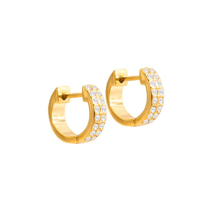 Seafoam Twin-Row Crystal Huggie Earrings