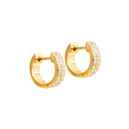 Seafoam Twin-Row Crystal Huggie Earrings