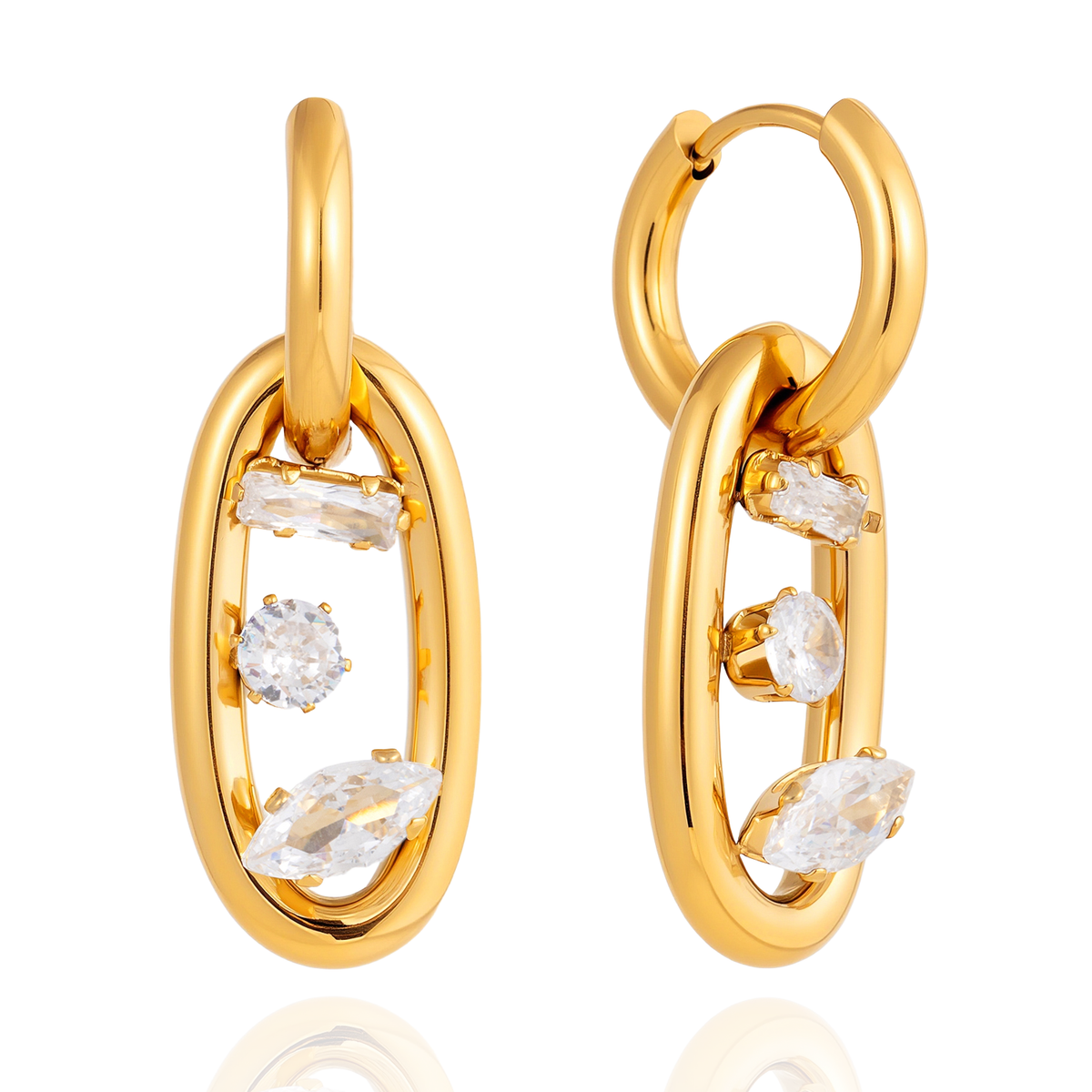 Calanque Chained Oval Earrings