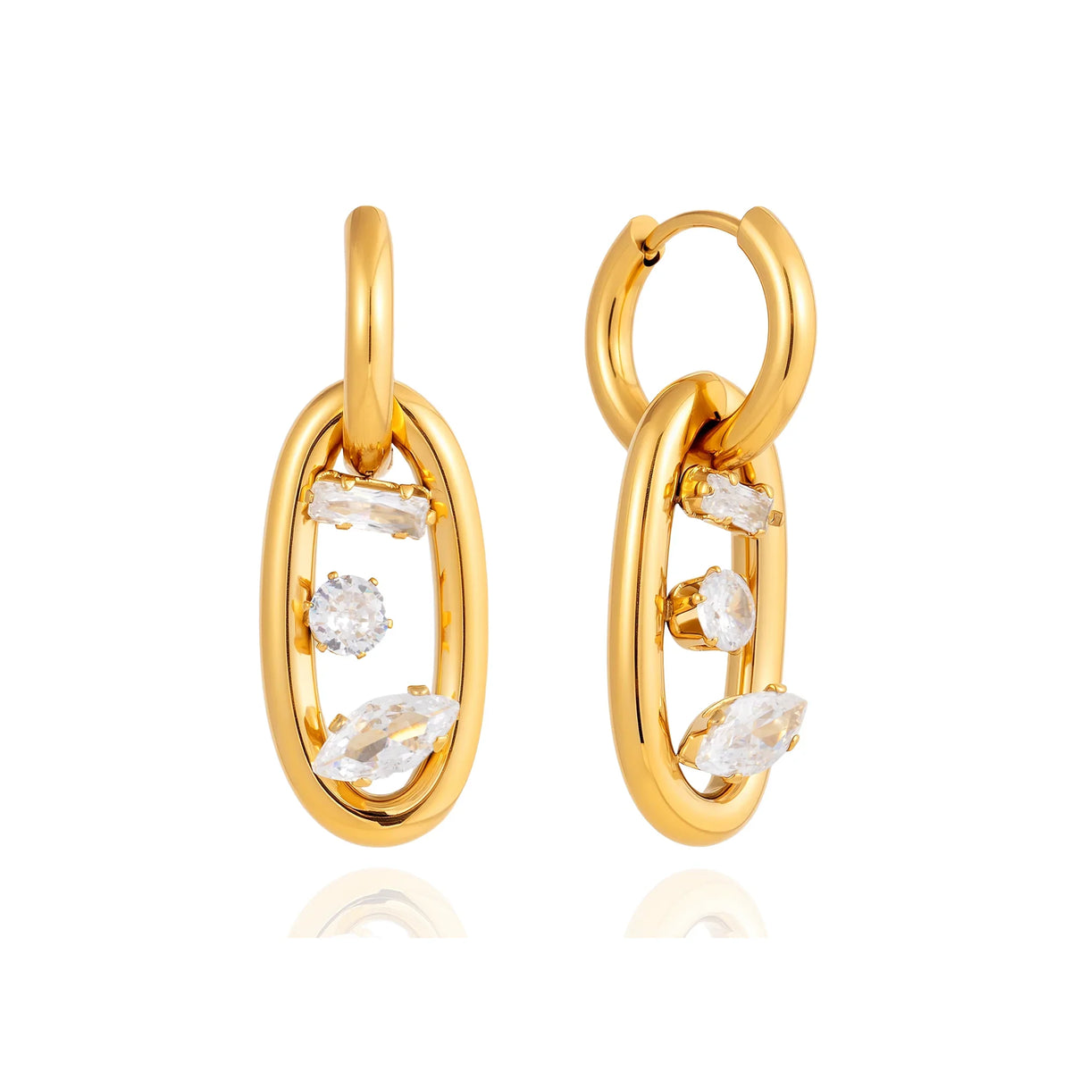 Calanque Chained Oval Earrings