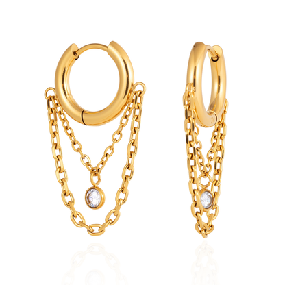 Nerea Draped Stone Huggie Earrings