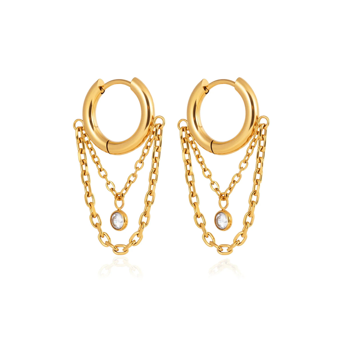 Nerea Draped Stone Huggie Earrings