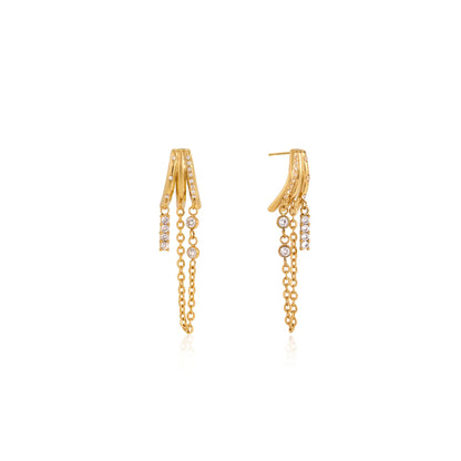 Calanque Crystal Chain Drop Earrings