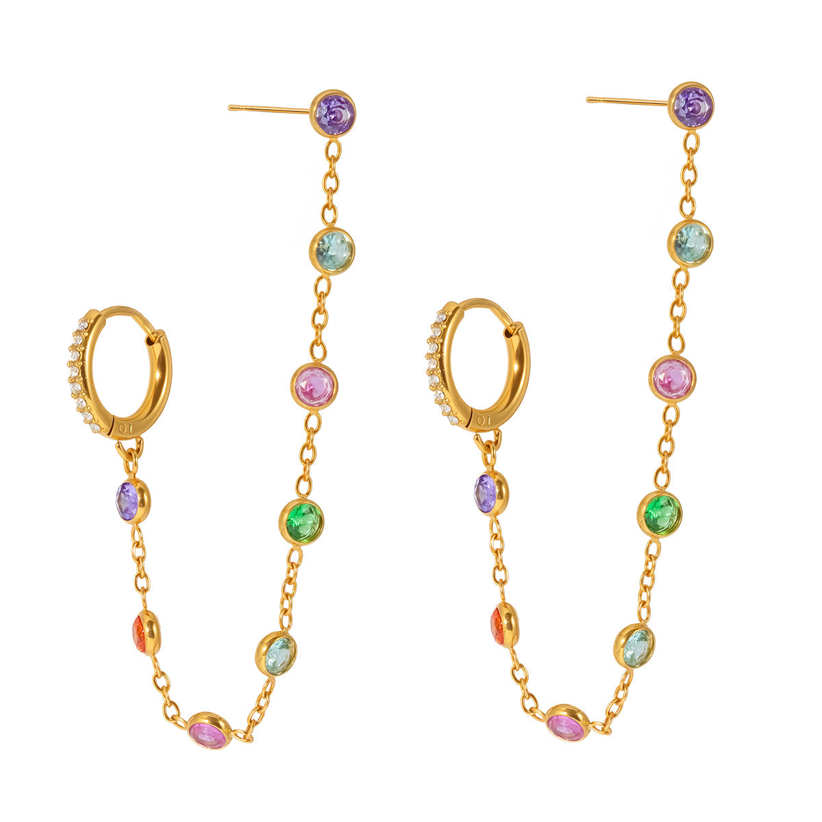 Anemone Gemstone Cascade Earrings