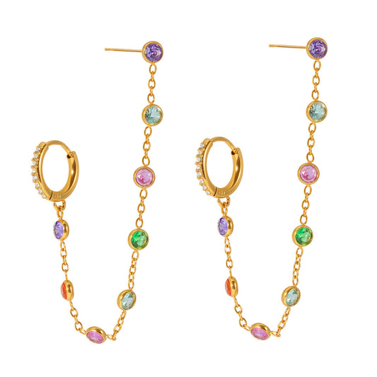 Anemone Gemstone Cascade Earrings