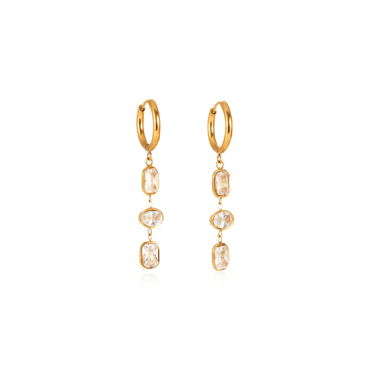 Marea Cascading Zirconia Huggie Earrings