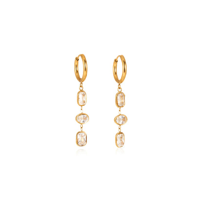 Marea Cascading Zirconia Huggie Earrings
