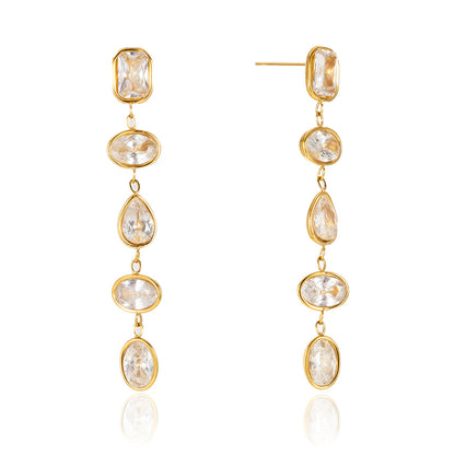 Marea Linked Crystal Cascade Earrings