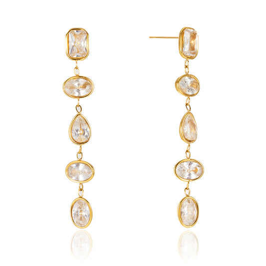 Marea Linked Crystal Cascade Earrings