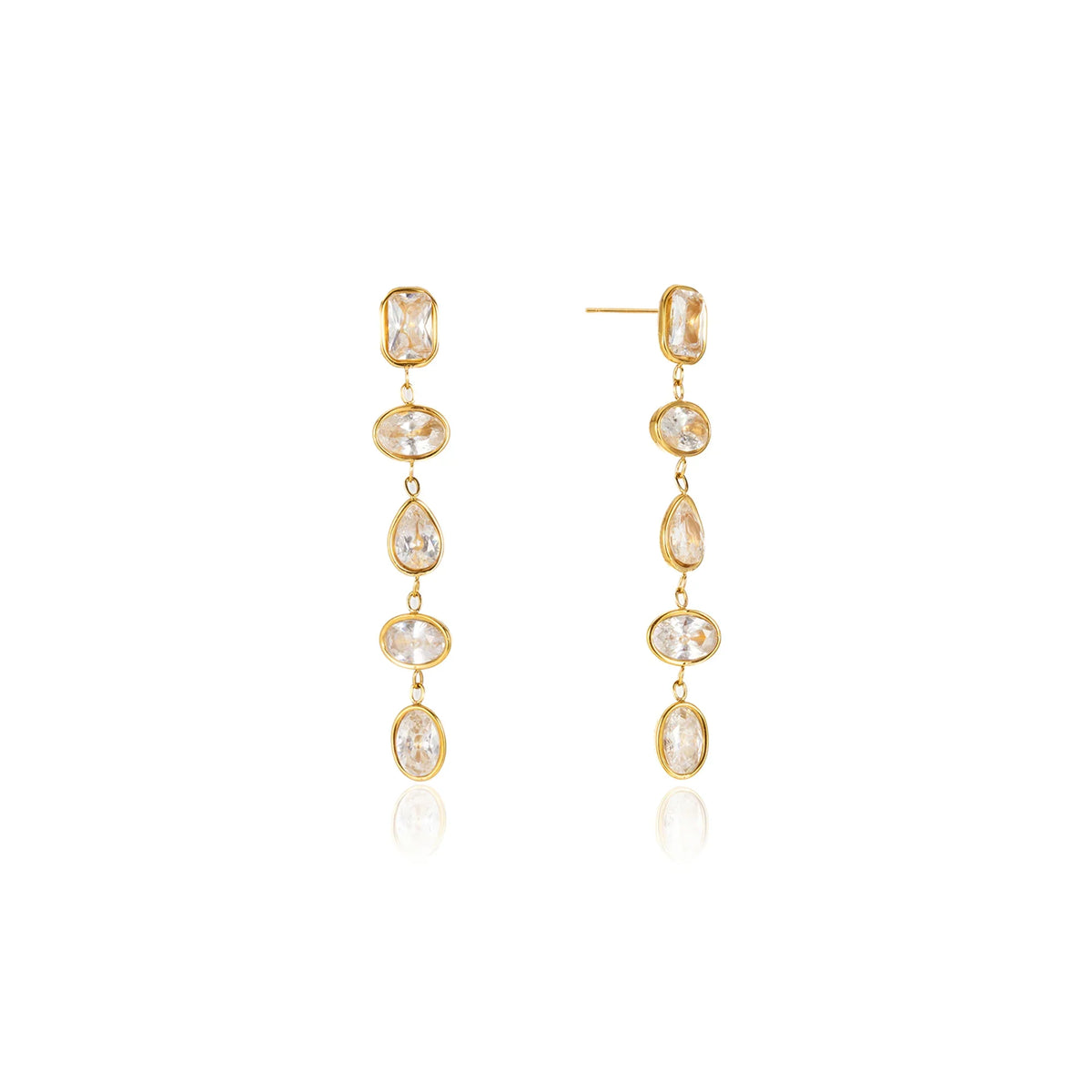 Marea Linked Crystal Cascade Earrings