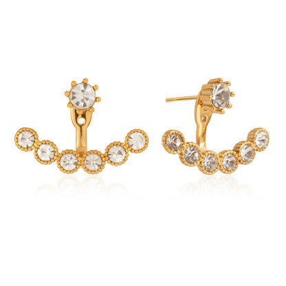 Marea Fanned Stone Jacket Earrings