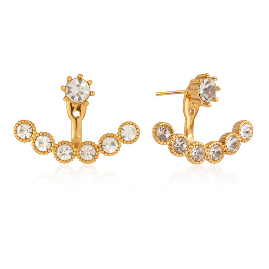 Marea Fanned Stone Jacket Earrings
