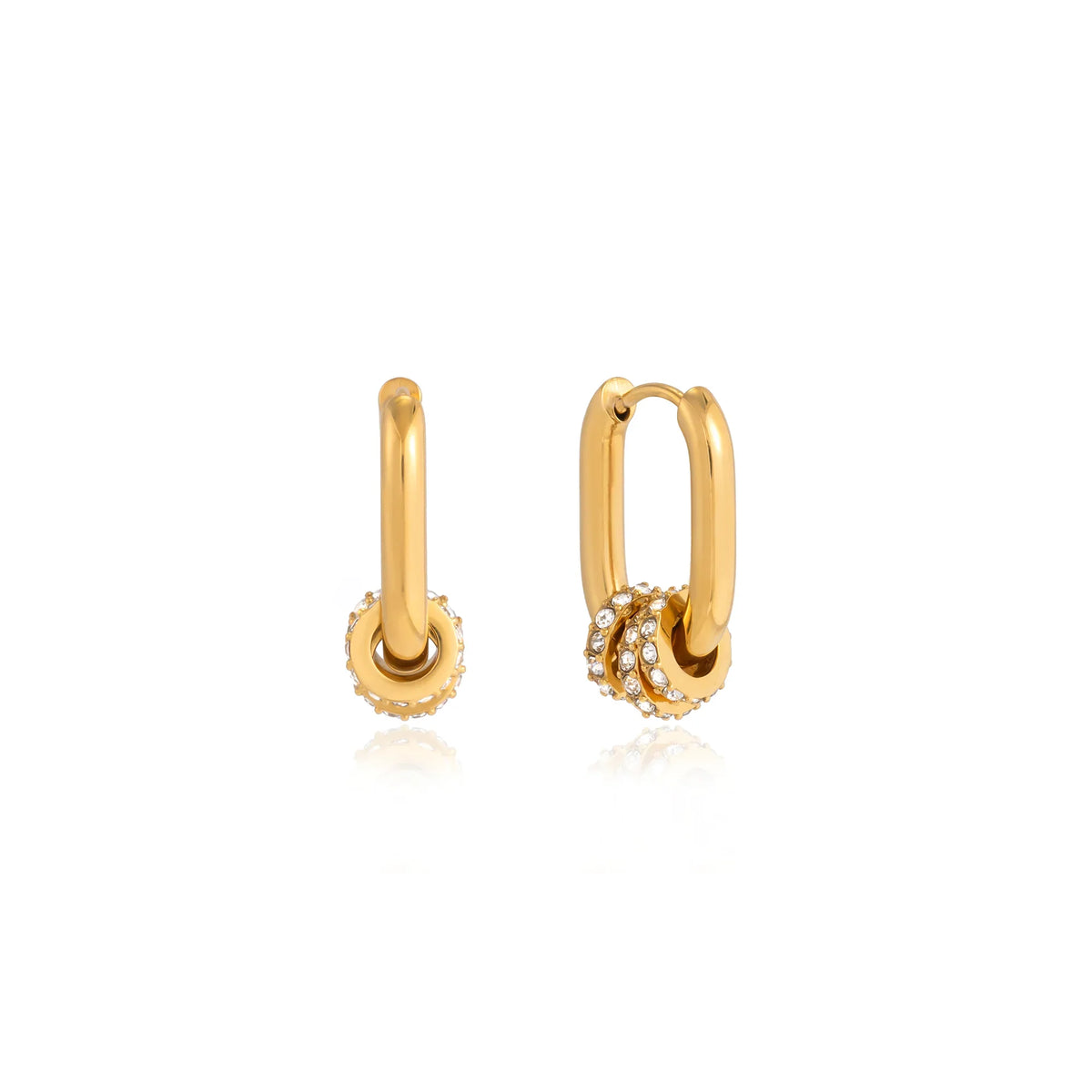 Salina Gliding Pavé Huggie Earrings