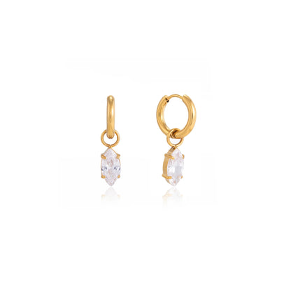 Marea Navette Crystal Hoop Earrings