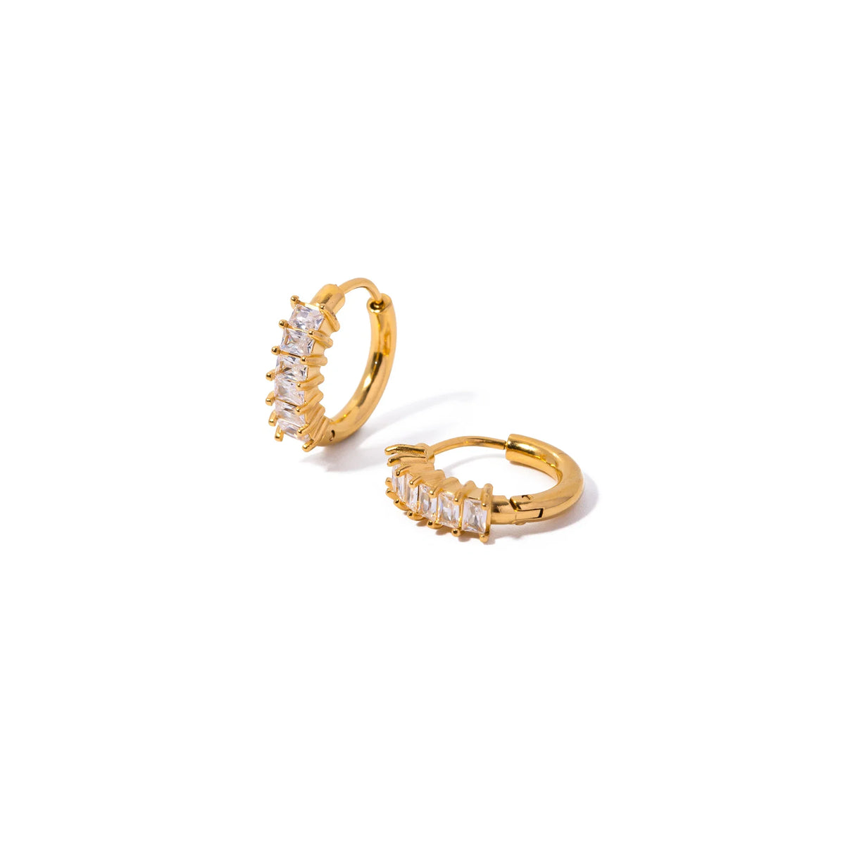 Marea Stone Row Hoop Earrings