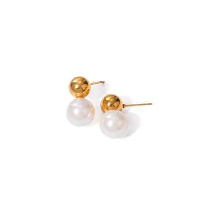 Solana Orb and Pearl Stud Earrings