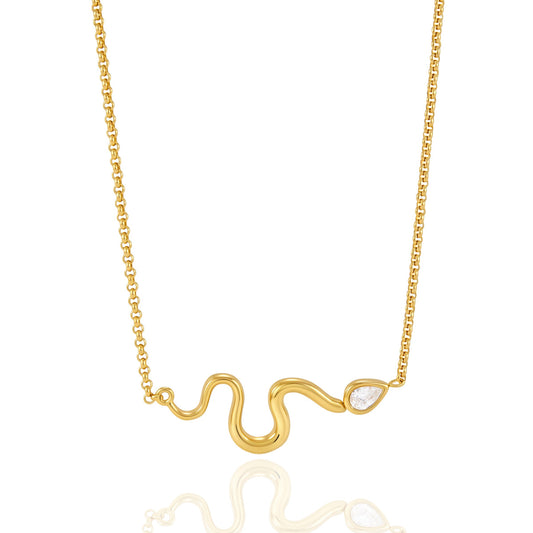 Salina Curved Marquise Necklace