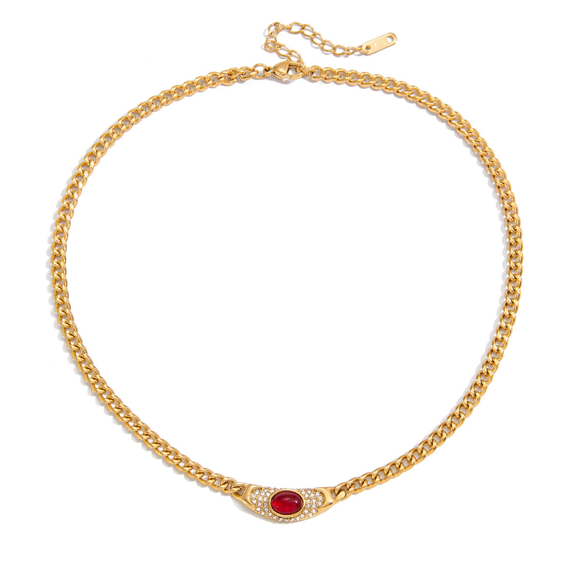 Alboran Crimson Halo Chain Necklace