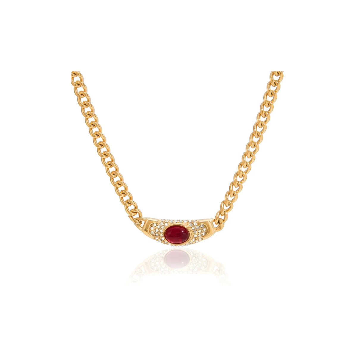 Alboran Crimson Halo Chain Necklace