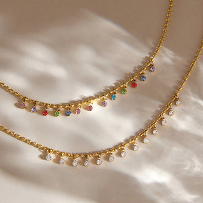 Marea Crystal Teardrop Chain Necklace