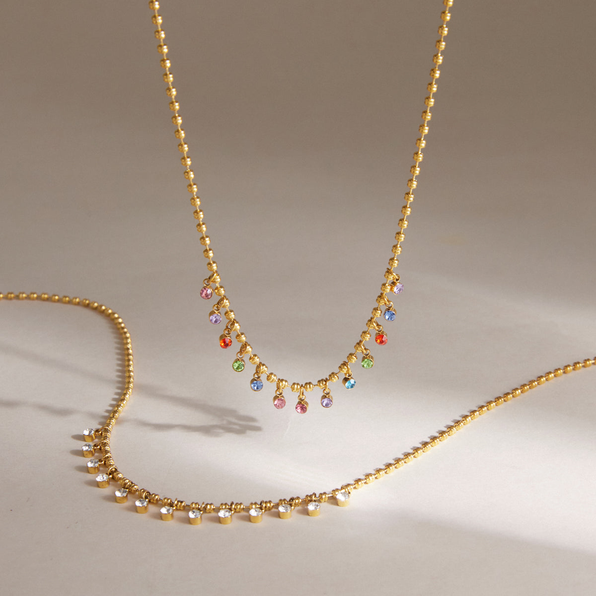 Marea Crystal Teardrop Chain Necklace
