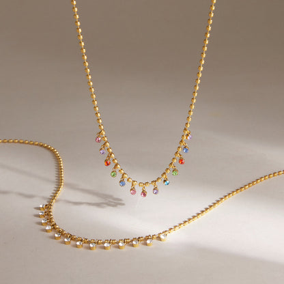 Marea Crystal Teardrop Chain Necklace