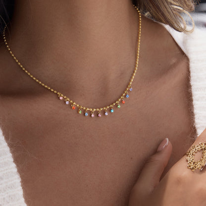 Marea Crystal Teardrop Chain Necklace