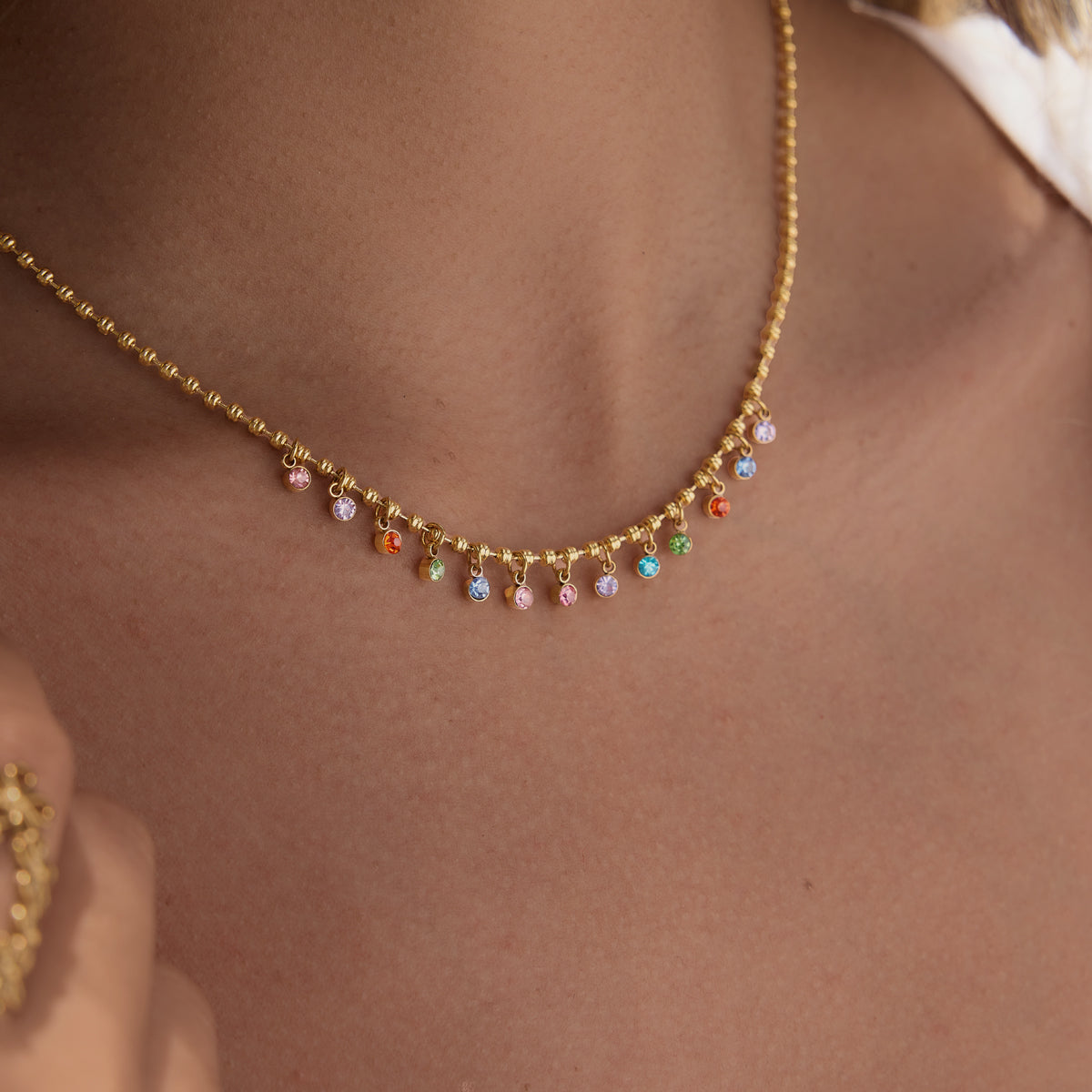 Marea Crystal Teardrop Chain Necklace