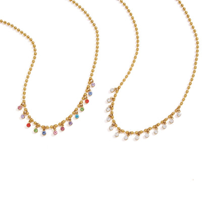Marea Crystal Teardrop Chain Necklace
