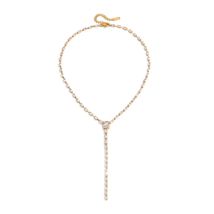 Ondine Zircon Y-Drop Necklace