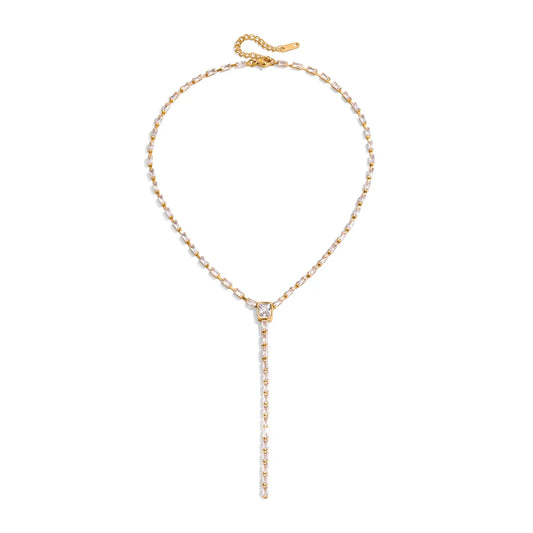 Ondine Zircon Y-Drop Necklace