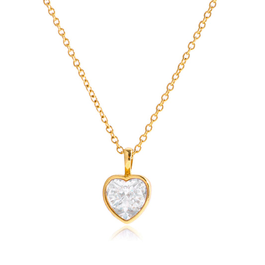 Tideline Heart-Cut Bezel Necklace