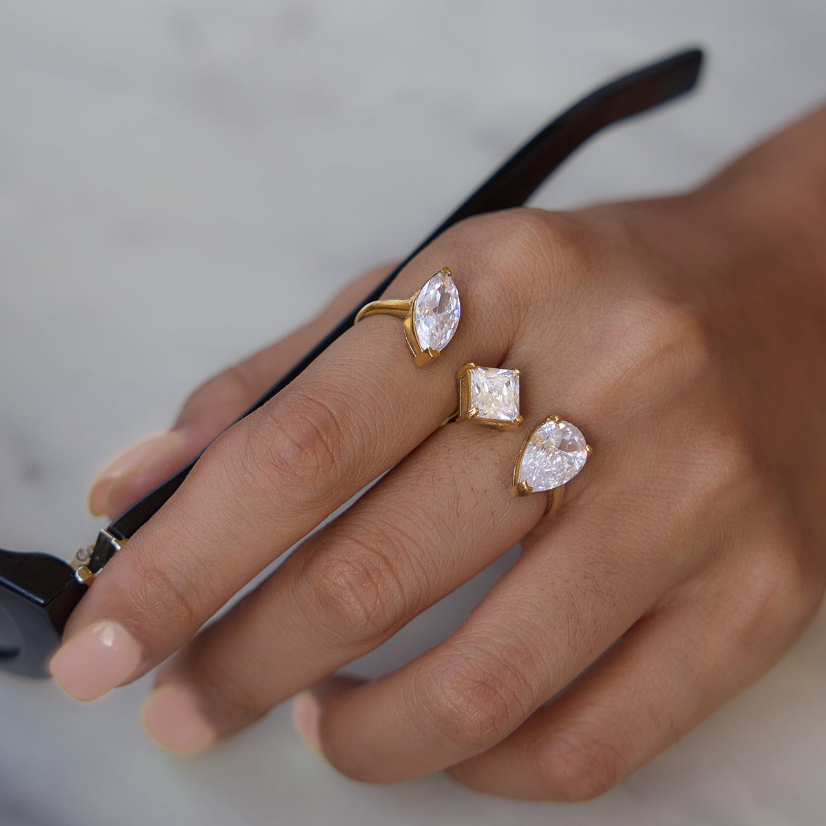 Marea Mixed-Cut Trio Ring