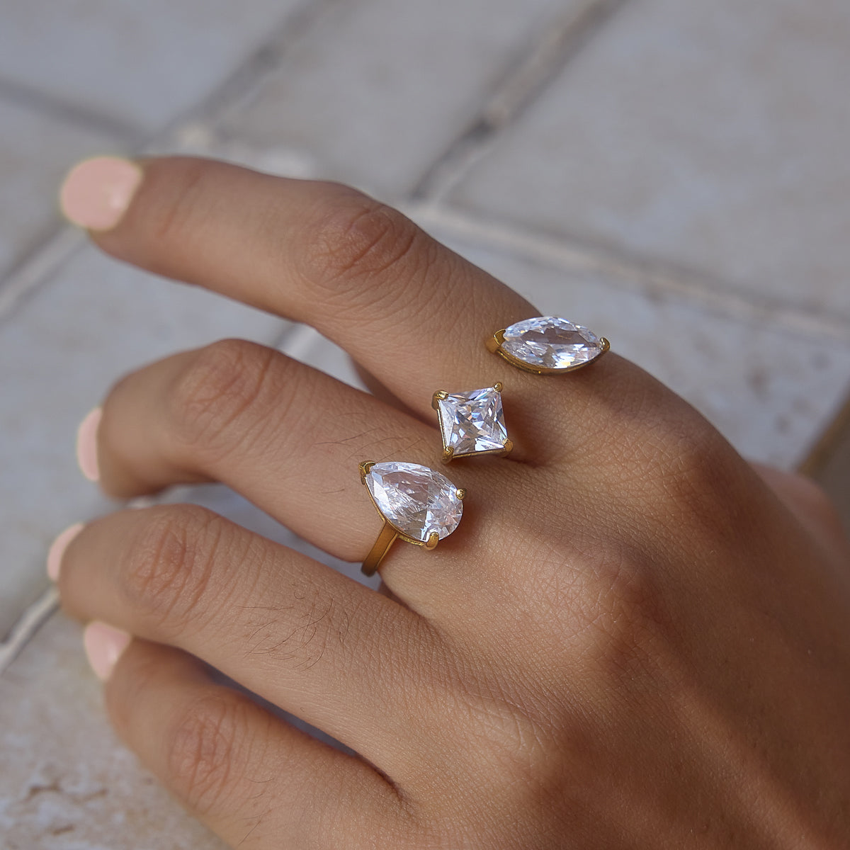 Marea Mixed-Cut Trio Ring