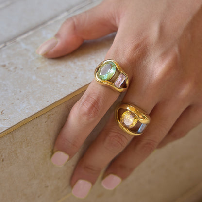 Salina Sculpted Gem Inlay Ring
