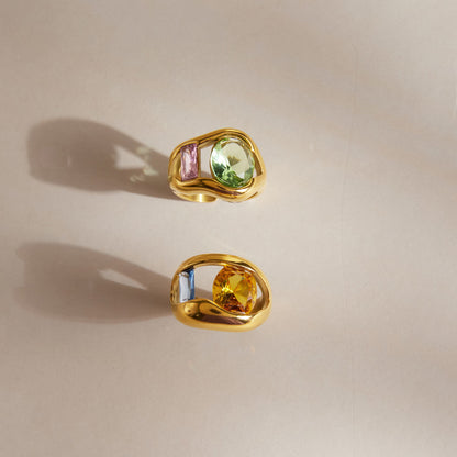 Salina Sculpted Gem Inlay Ring