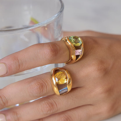 Salina Sculpted Gem Inlay Ring