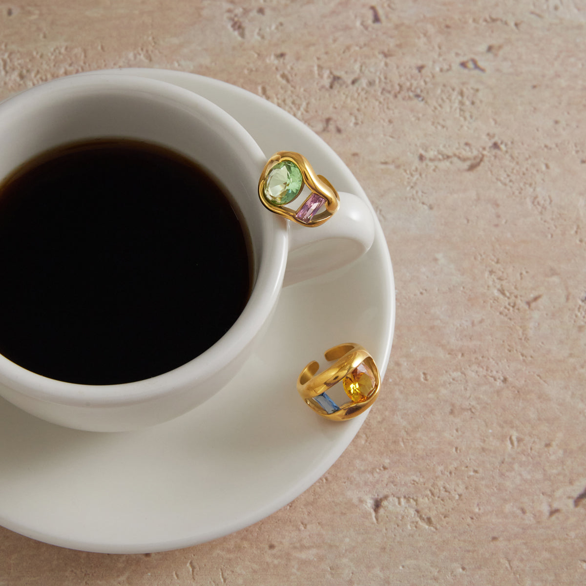 Salina Sculpted Gem Inlay Ring