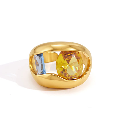 Salina Sculpted Gem Inlay Ring