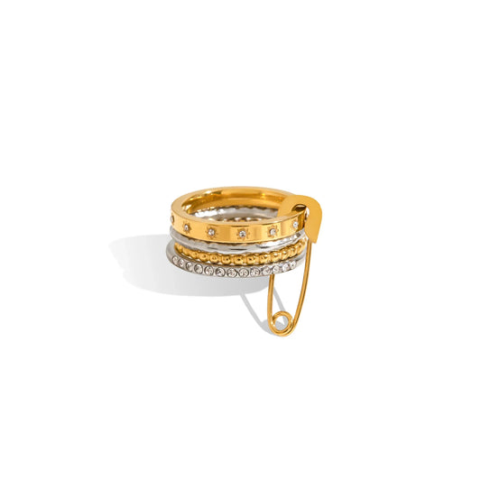 Marisol Threaded Trio Ring