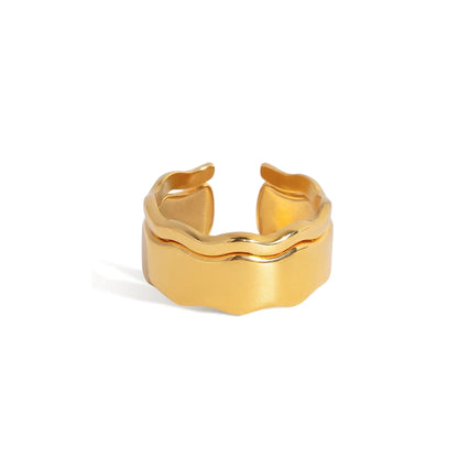 Calanque Rippled Duo Ring