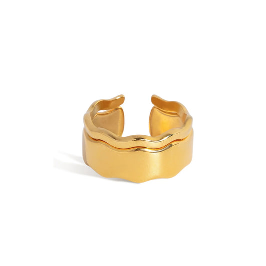 Calanque Rippled Duo Ring