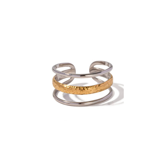 Sandbar Layered Hammered Ring