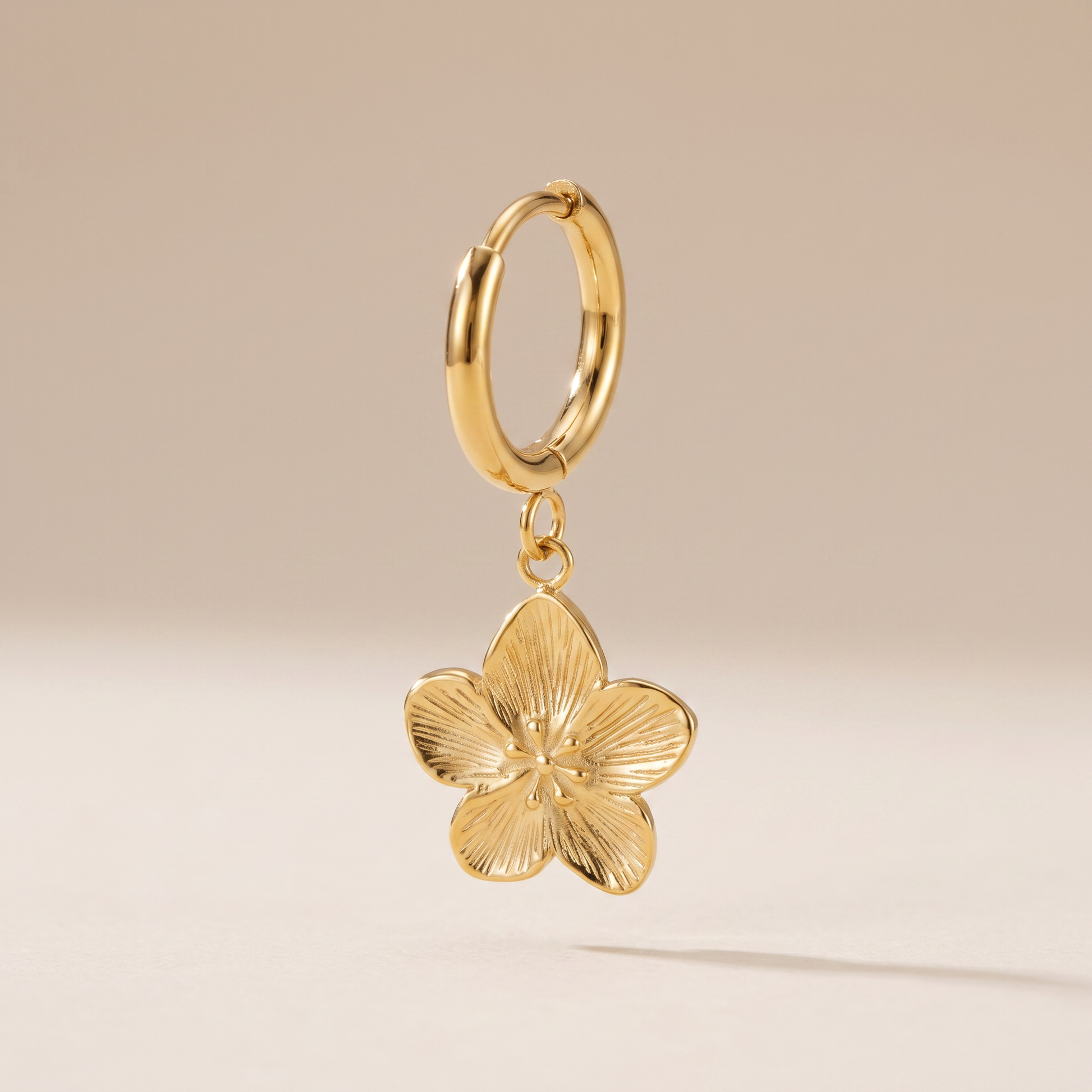Asea Magnolia Hoop Earrings — front view