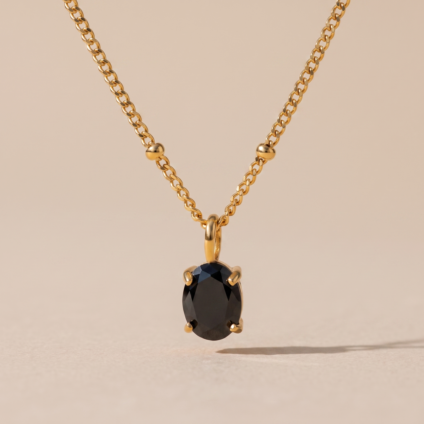 Asea Obsidian Pendant Necklace — front view