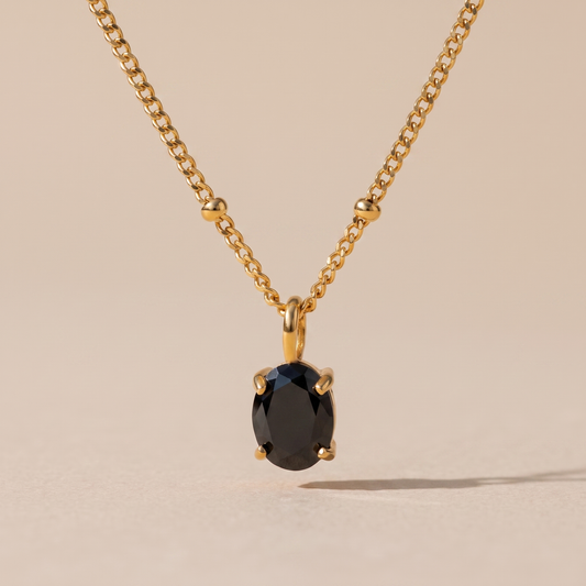 Asea Obsidian Pendant Necklace — front view