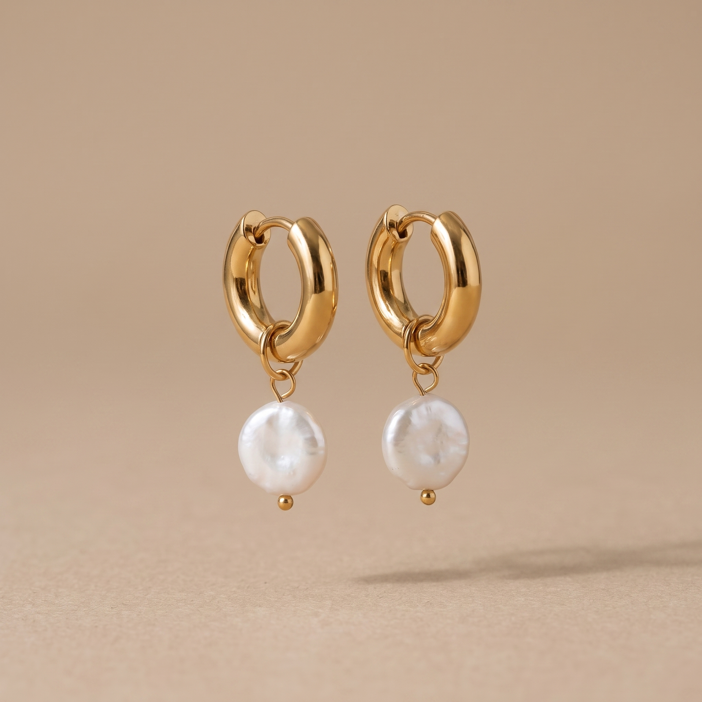 Asea Bold Pearl Hoops — front view