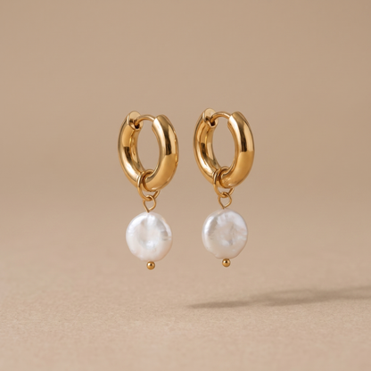 Asea Bold Pearl Hoops — front view