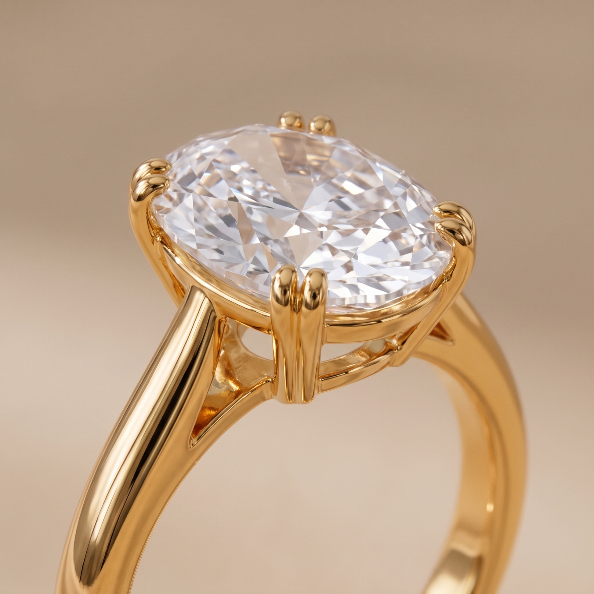 Asea Oval Cut Solitaire Ring — close-up detail