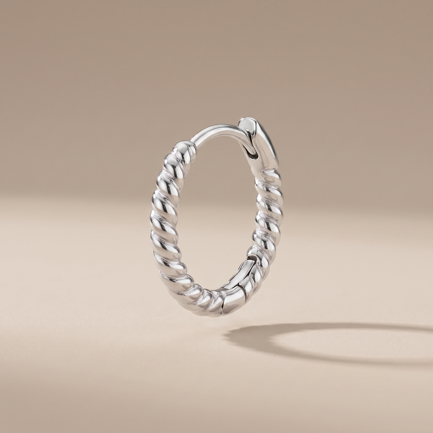 Asea Rope Twist Hoops — Silver color